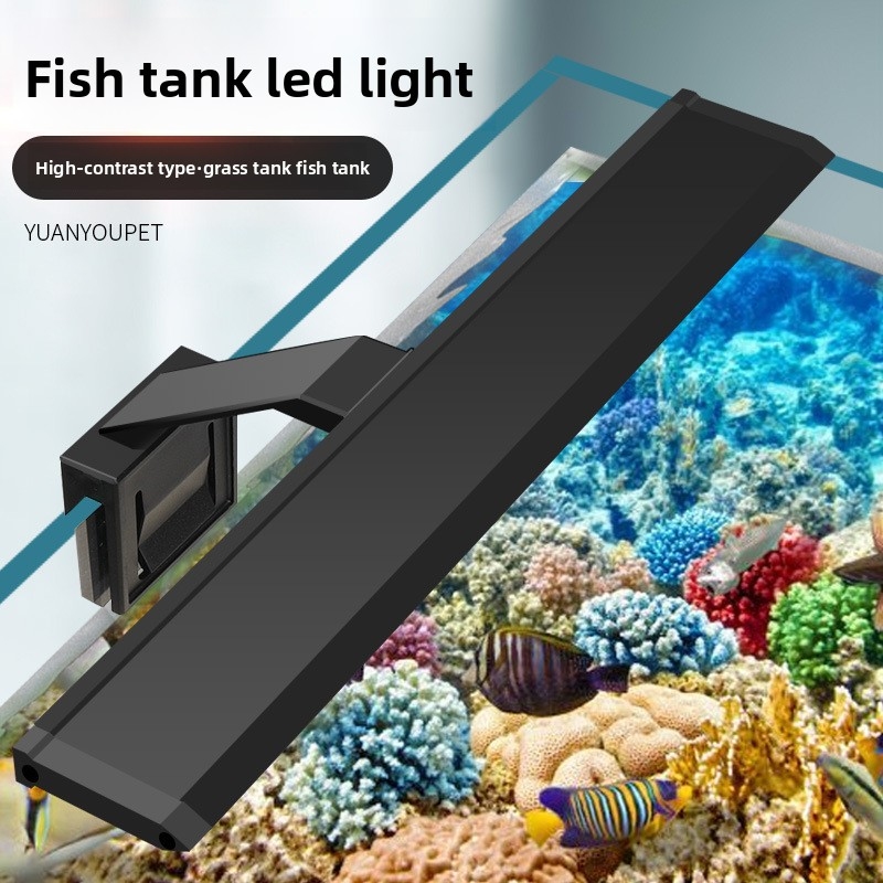 Aquarium Plant Display - ไฟ LED สำหรับตู้ปลาแบบมืออาชีพ - ความสว่างสูงสำหรับตู้ปลาน้ำจืด, โคมไฟแบบหนีบพร้อมฝาครอบกันน้ำ,