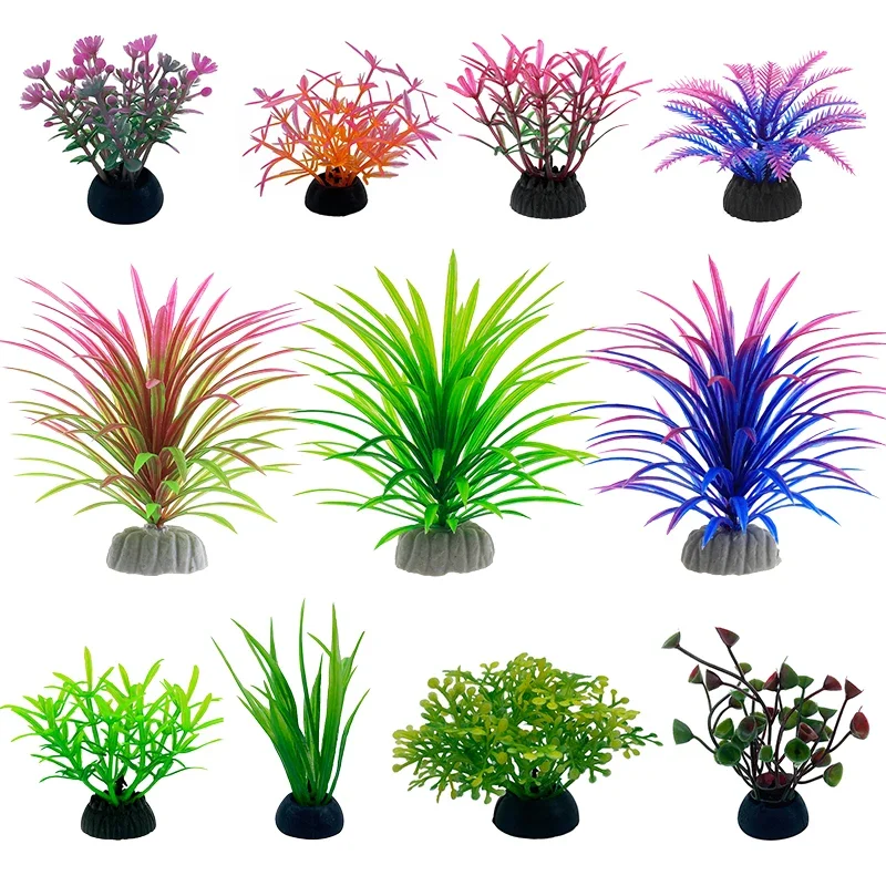 Aquarium Plant Live - PVC Aquarium ตกแต่งจําลองประดิษฐ์ใบพืชวัสดุป้องกันสิ่งแวดล้อม Aquarium อุปกรณ์ตกแต่ง