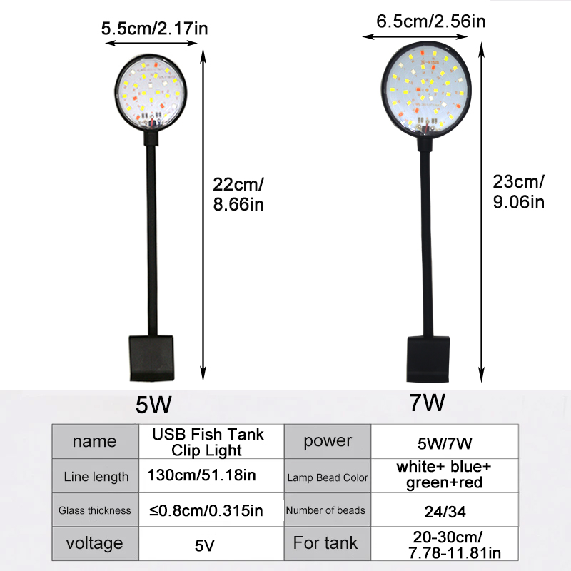 ไฟ LED สำหรับตู้ปลาแบบ USB ตกแ - Aquarium Plant Display บทวิจารณ์และราคา